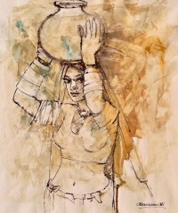 Moazzam Ali, 20 x 24 Inch, Watercolor on Paper, Figurative Painting, AC-MOZ-099